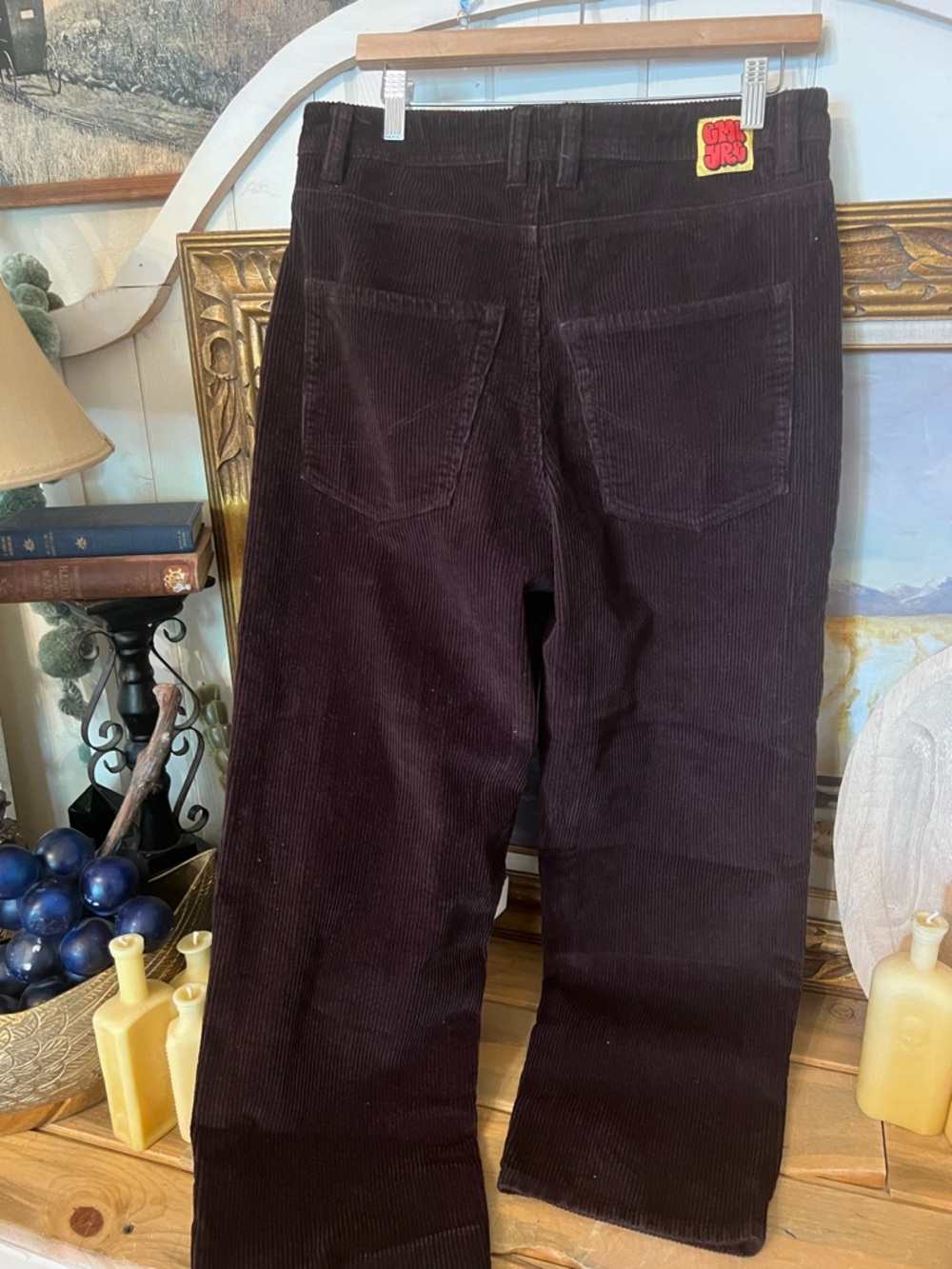 Vintage Empyre Womens Brown Tori 90s Corduroy High Waisted Wide Leg Skate Pants - Picture 10 of 11